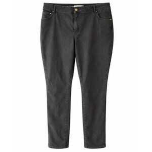 Woman Within Size 18W Black Stretch Pants Blend Mid-Rise Straight Leg